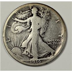 1916-S WALKING LIBERTY HALF DOLLAR