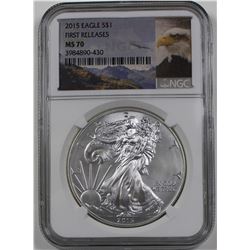 2015 AMERICAN SILVER EAGLE NGC MS 70