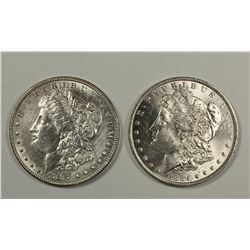 MORGAN SILVER DOLLARS - 1884-O CHBU AND