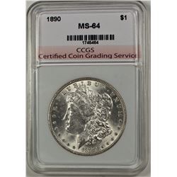 1890 MORGAN SILVER DOLLAR CCGS