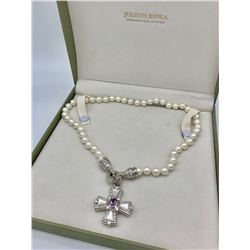 JUDITH RIPKA STERLING SILVER CROSS WITH