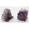 Image 1 : LOT OF TWO AMETHYST CRYSTALS ON WOOD DISPLAY