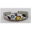 Image 3 : STERLING SILVER SEMI-PRECIOUS HINGED BANGLE