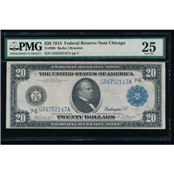 1914 $20 Chicago Federal Reserve Note PMG 25