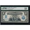 Image 1 : 1899 $2 Mini Porthole Silver Certificate PMG 25