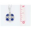 Image 4 : 18KT White Gold 1.04ctw Blue Sapphire and Diamond Pendant with Chain