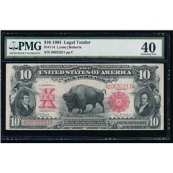 1901 $10 Bison Legal Tender Note PMG 40