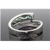 Image 4 : 14KT White Gold 0.56ctw Emerald and Diamond Ring