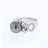 Image 1 : 18KT White Gold 12.74ct Tahitian Pearl and Diamond Ring