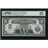 Image 1 : 1899 $2 Mini Porthole Silver Certificate PMG 25