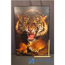 Tiger Light Up Wall Art w/Power Adapter