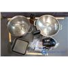 Image 2 : Lot of Kitchen Pots (Wok and Soup Pot), Electric Hand Mixer, etc