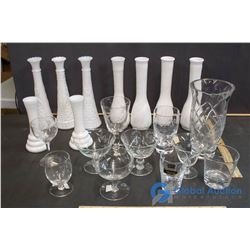 Lot of Glassware and Milk Glass