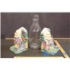 Image 1 : Nursery Rhyme Book Ends and Glass Bottle