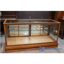 Large Oak & Glass Display Case