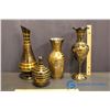 Image 3 : Lot of (4) Decorative Brass Vases