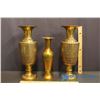 Image 3 : Lot of (3) Etched and Painted Brass Vases