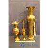 Image 1 : Lot of (3) Etched Brass Vases