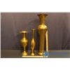 Image 3 : Lot of (3) Etched Brass Vases