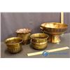 Image 1 : (3) Brass Planters and Decorative Brass Basin