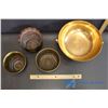 Image 2 : (3) Brass Planters and Decorative Brass Basin