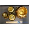 Image 4 : (3) Brass Planters and Decorative Brass Basin