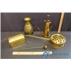 Image 1 : Brass Vanity Items (Vase, Bed Warmer, Keep Sake Box, etc)