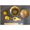 Image 2 : Lot of Etched Brass Items - Planter, Plate, etc