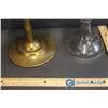 Image 2 : (1) Glass Oil Lamp and (1) Brass