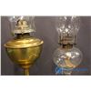Image 3 : (1) Glass Oil Lamp and (1) Brass