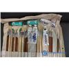 Image 2 : Artist Brushes & Paint w/ canvas Roll-up Bag