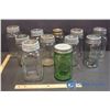 Image 1 : (10) Clear Glass Jars & (1) Green Glass Jar