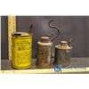 Image 1 : Coleman Measuring Can & (2) Smaller Oil Cans