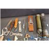 Image 5 : (25+) Bottle Openers and (2) Vintage Flashlights