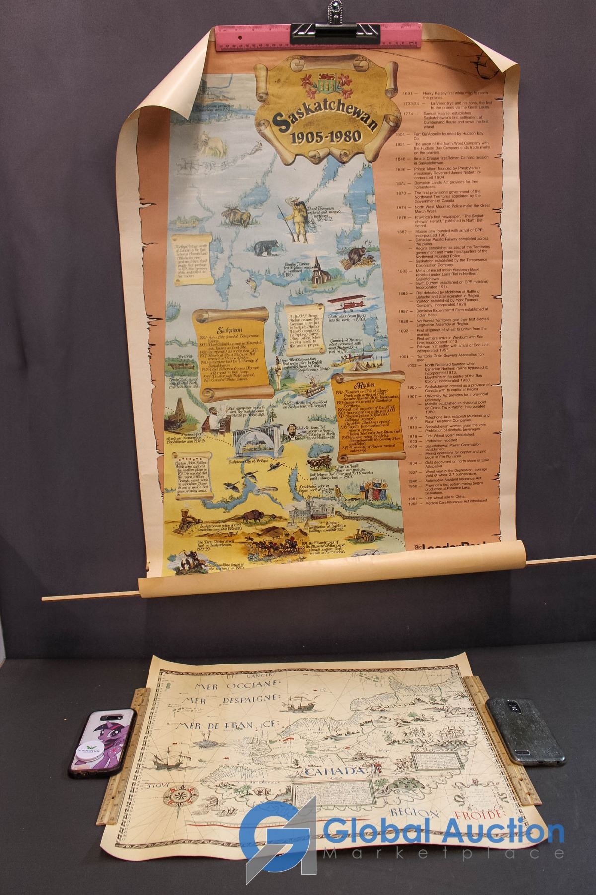 Saskatchewan 1905-1980 History Poster, Map of Canadian Regions