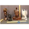 Image 3 : 2 Wooden Carved Busts, 1 Plastic Bust & 1 Statue
