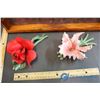 Image 3 : Breakable Decorative Flowers Made in Italy & Wooden Tray