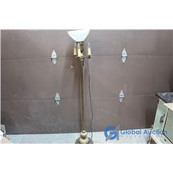 Ornate 3 Light Floor Lamp w/Onyx Base & Shade