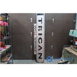 Trican Well Service" Metal Sign 88" x 18