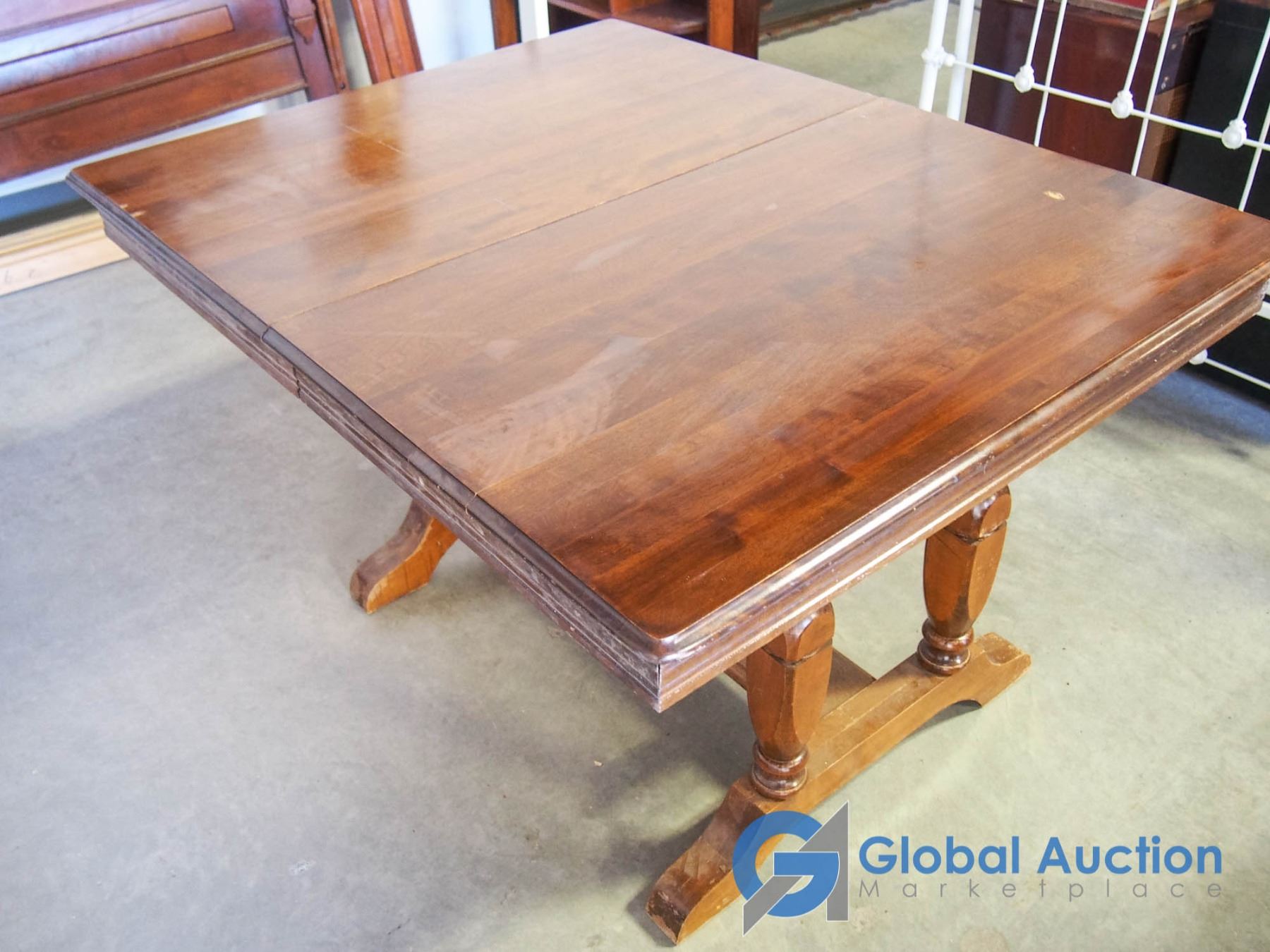 Vintage Dark Wood Dining Table
