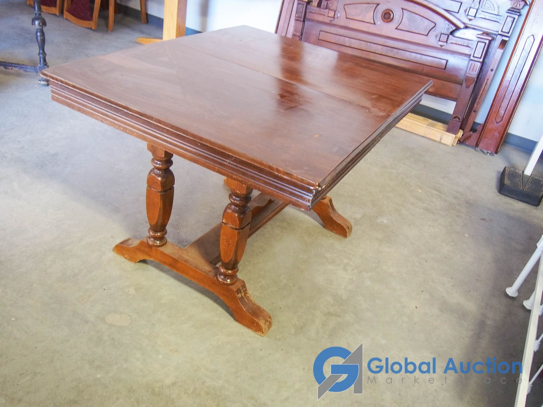 Vintage Dark Wood Dining Table