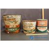 Image 1 : (2) Co-Op Grease Buckets & Anti-Freeze Tin