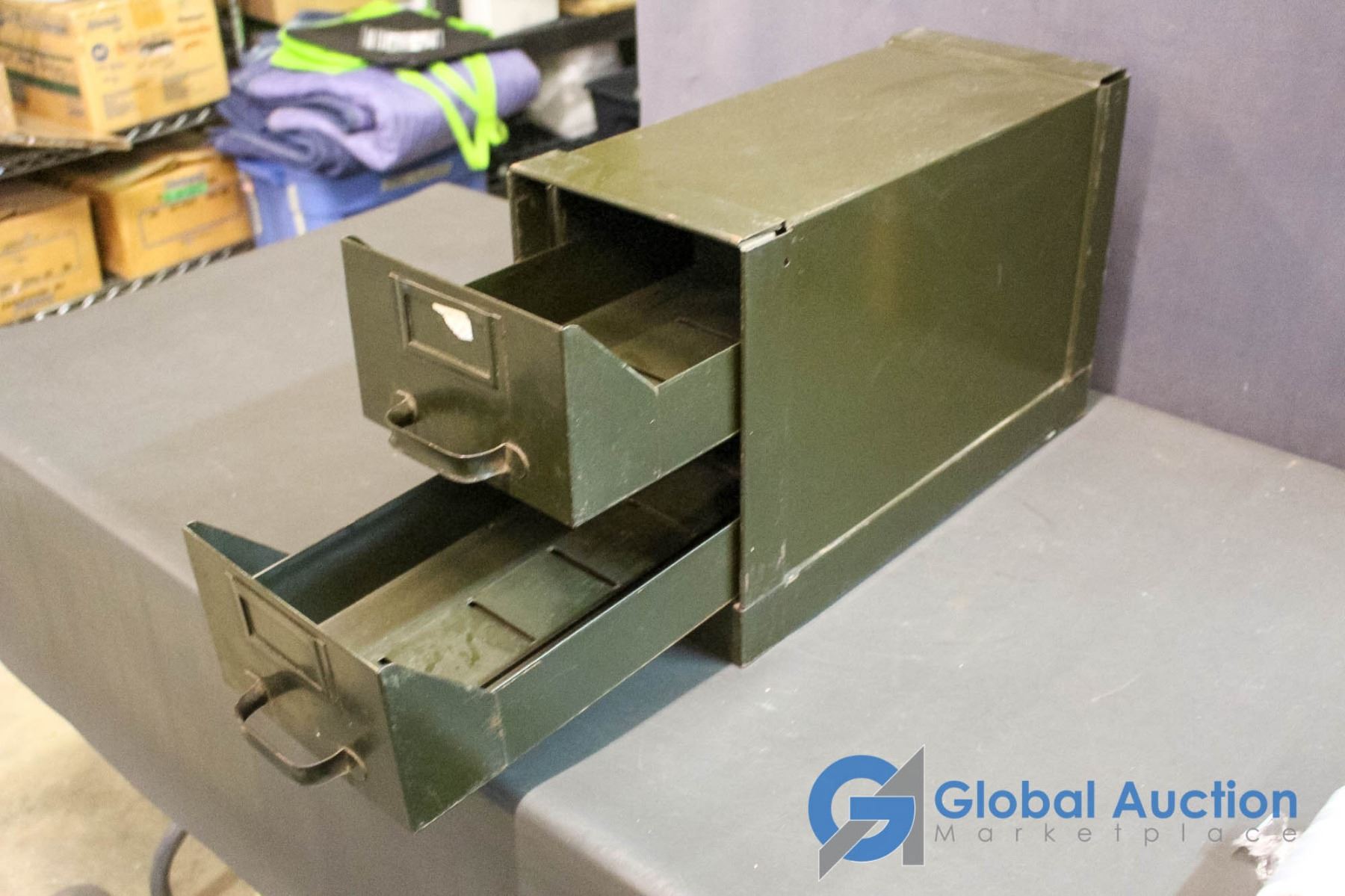 Vintage 2 Door Metal Cardex Cabinet Vint