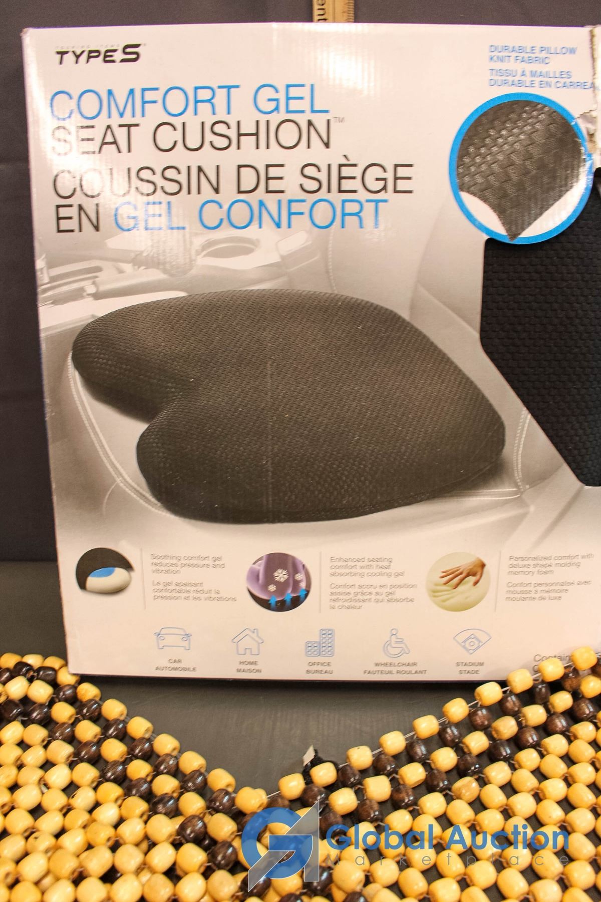 Comfort Gel Seat Cushion and Beaded Seat Cover