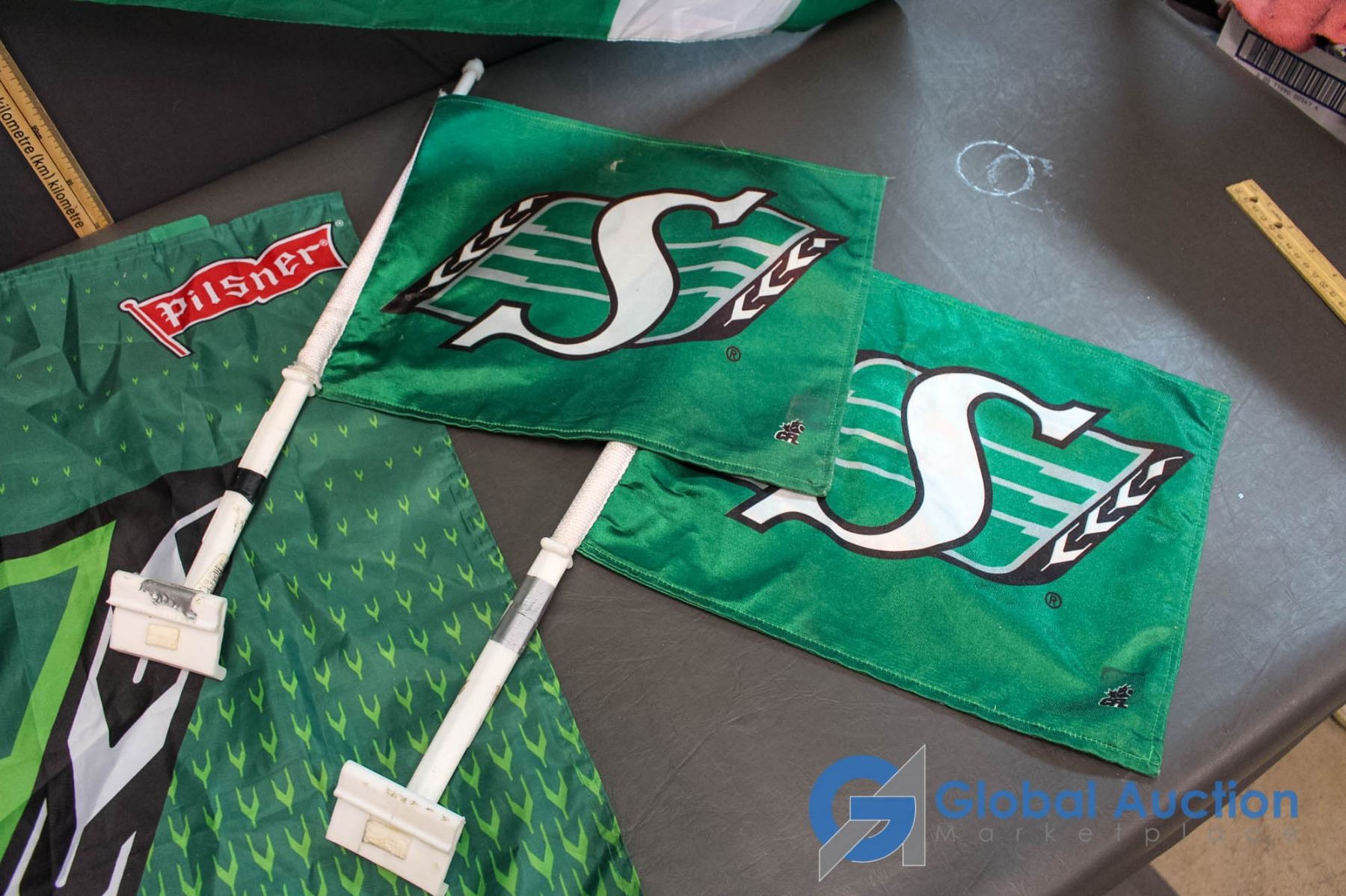 (4) Rough Rider Flags - One Signed