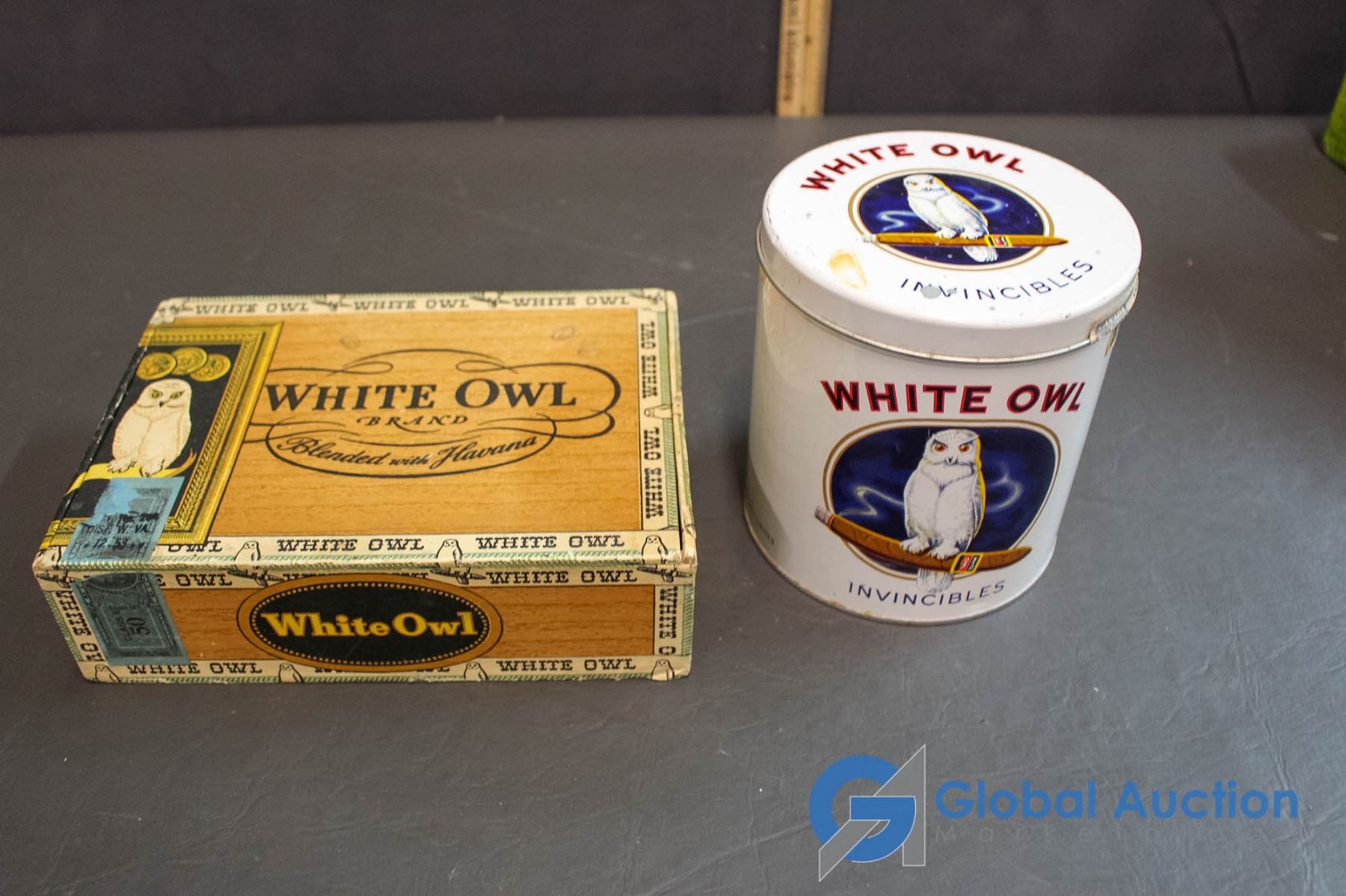 White Owl Round Tobacco Tin & Cigar Box