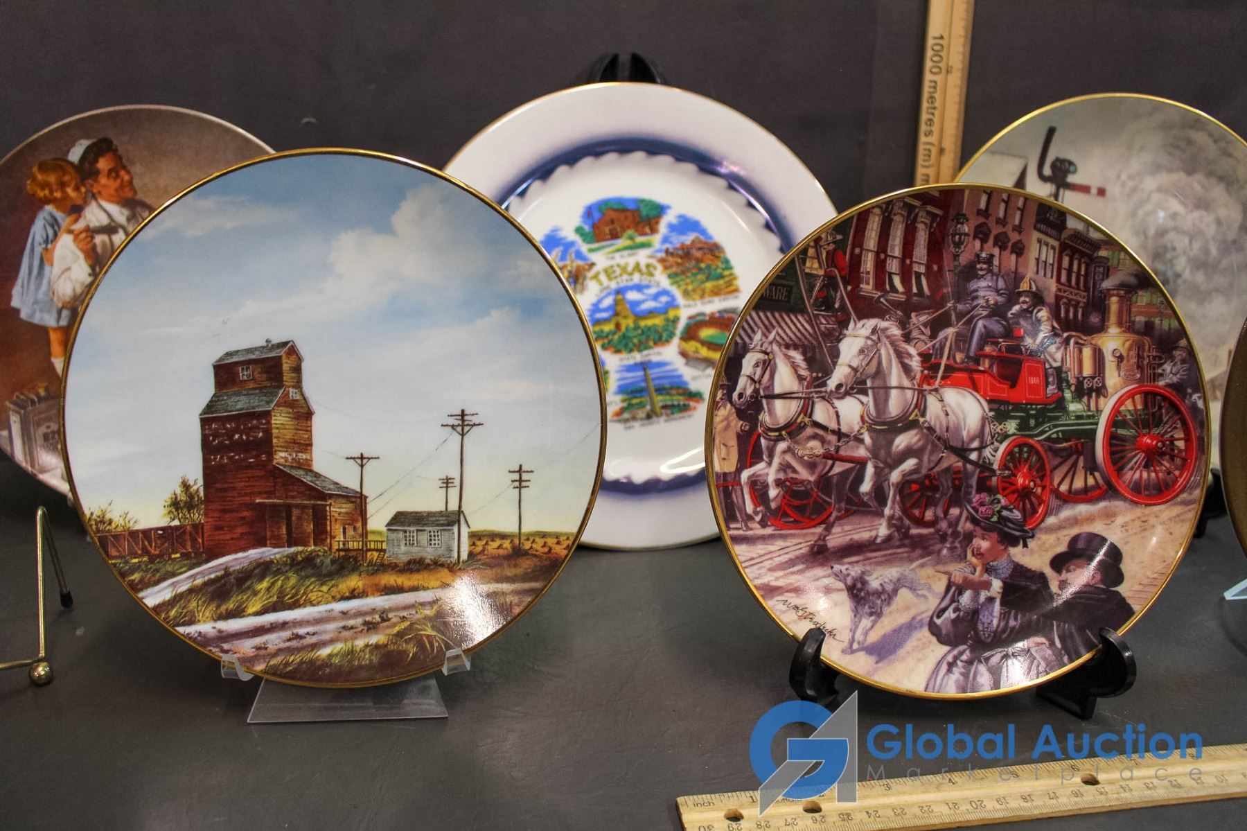 6 Decorative Plates With Display Stands
