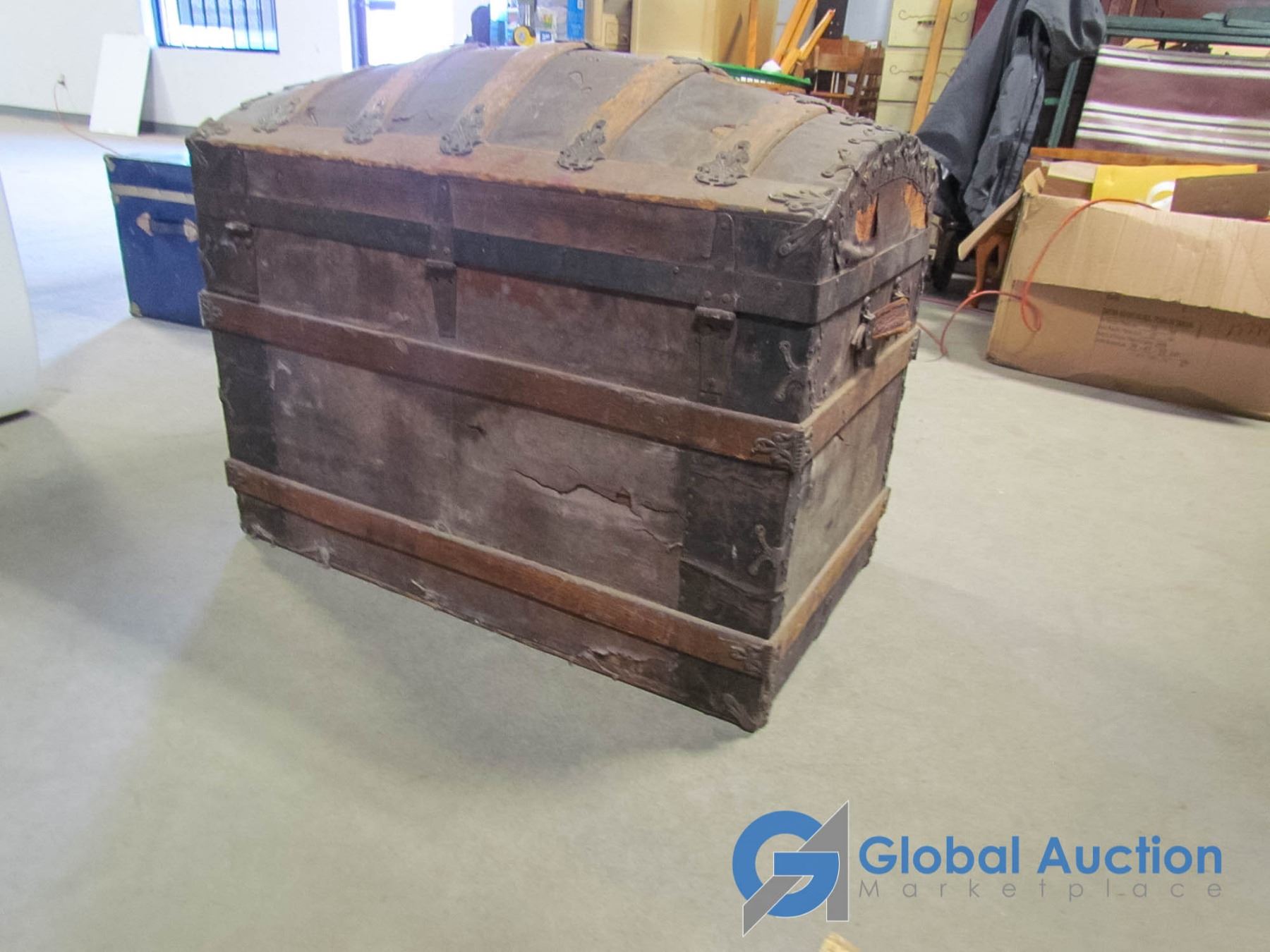 Vintage Wooden Barrel Top Chest