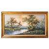 Image 1 : Original Oil On Canvas River Scene Early 20th Century