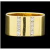 Image 2 : 0.10 ctw Diamond Square Band - 14KT Yellow Gold